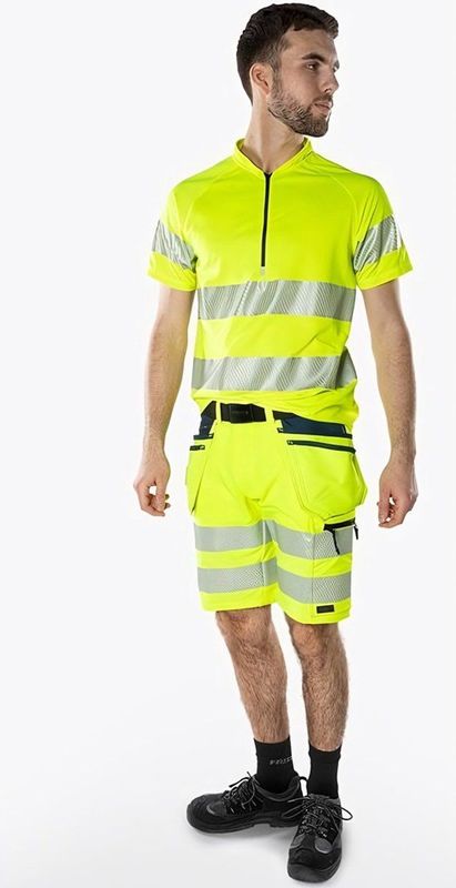 Fristads High vis Green stretch korte broek klasse 2 2646 GSTP - Hi-Vis oranje/marineblauw