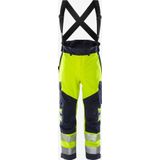 Fristads - Flamestat High Vis Broek - Hi-Vis Geel/Marineblauw - Waterdicht, Winddicht, Ademend