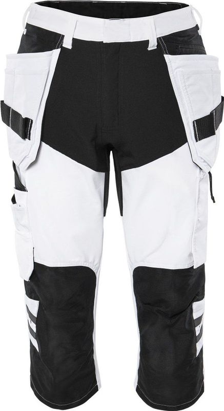 Fristads 3/4 werkbroek stretch 2761 LWS - Wit/zwart