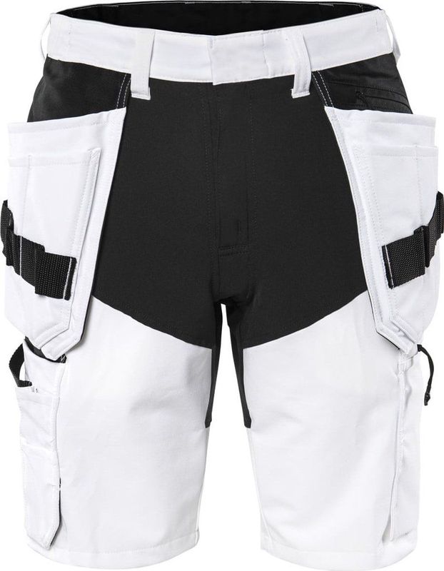 Fristads Korte broek stretch 2762 LWS - Wit/zwart