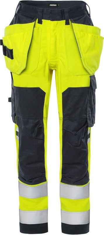 Fristads - Flamestat - Werkbroek - Hi-Vis Geel/Marineblauw - Stretchmateriaal