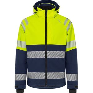 Fristads Hogezichtbaarheids stretch shelljack klasse 2 4690 GLS - Hi-Vis geel/marineblauw - XL