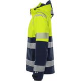 Fristads - Hogezichtbaarheids Stretch Shelljack - Geel/Marineblauw - Klasse 2