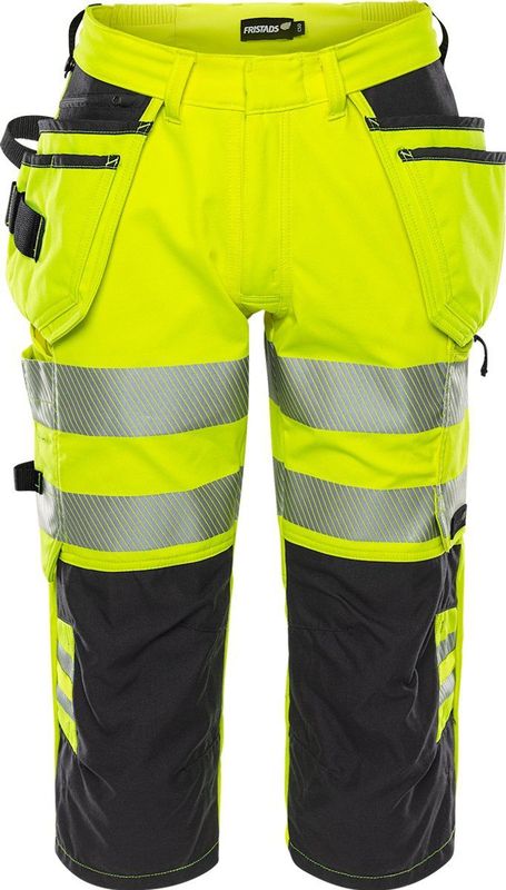 Fristads Hogezichtbaarheids 3/4 broek klasse 2 2666 GSTP - Hi-Vis geel/zwart