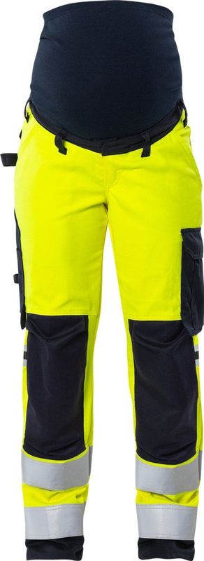 Fristads - Flamestat - Hogezichtbaarheids Zwangerschapsbroek - Hi-Vis Geel/Marineblauw - Klasse 2