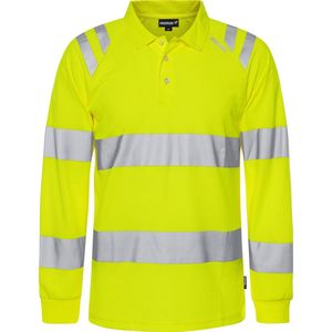 Fristads Hogezichtbaarheids poloshirt met lange mouw klasse 3 7864 GPST Hi-Vis Geel maat XS