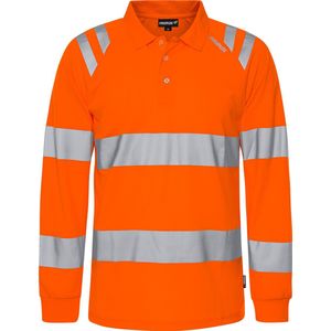 Fristads - Hogezichtbaarheids Poloshirt - Lange Mouw - Klasse 3 - Hi-Vis Oranje