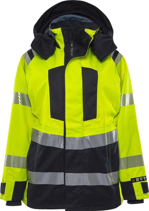 Fristads - Flamestat - Shelljack - Hi-Vis Geel/Marineblauw - Klasse 3 - Dames