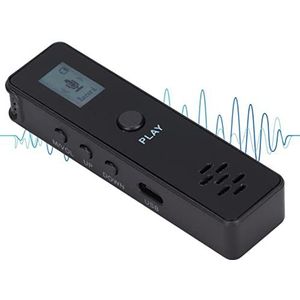Voice Recorder Draagbare Digitale Voice Recorder Ruisonderdrukking Stereo Scherm Audio-opnameapparaat met MP3-speler(zwart)