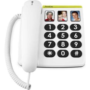 Doro PhoneEasy 331ph vaste telefoon voor senioren met grote toetsen, korte nummering en compatibel met hoortoestellen [Franse versie]