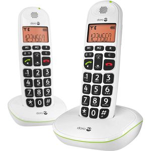 Doro PhoneEasy 100w duo Analoge /DECT telefoon Nummerherkenning Wit