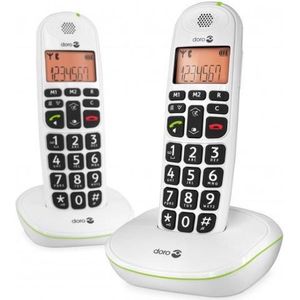 Doro PhoneEasy 100w duo Analoge /DECT telefoon Nummerherkenning Wit