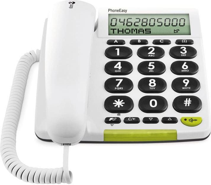 Doro - PhoneEasy 312c - Huistelefoon - Wit - Gebruiksvriendelijk Ontwerp