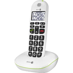 PhoneEasy 110 draadloze telefoon met sprekende cijfertoetsen - wit