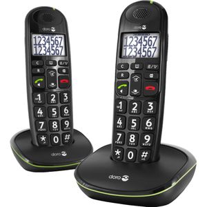 DORO PhoneEasy 110 Duo - Telefoon zonder telefoon met ID d'appelant/appel en instance - DECTGAP - noir + combiné supplémentaire