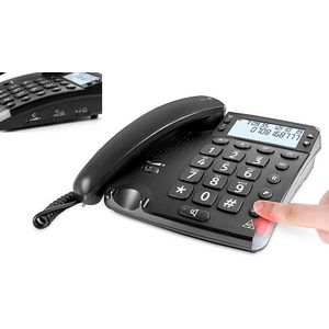 Doro Magna 4000 vaste telefoon, versterkt + 60 dB op de handset, met gespreide toetsen, groot display (zwart) [Franse versie]