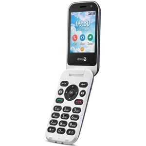 Doro 7080 (2.80"", 4000 MB, 5 Mpx, 4G), Sleutel mobiele telefoon, Grijs, Wit