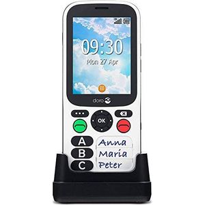 DORO - Doro 780X IUP (PTI) - Draagbare 4G ontgrendeld - Geïsoleerd Werkersalarm - GPS - Ondersteuningssleutel - Vereenvoudigd toetsenbord - Oplaadstation - Wit