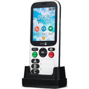 Doro 780X 4G GSM zeer eenvoudig te bedienen met slechts drie grote directe keuzeknoppen, Bluetooth, noodoproepknop, GPS, wifi, IP54 waterdicht, zwart/wit, 380474