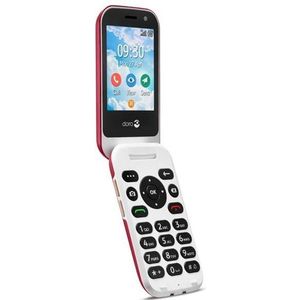 Doro 7080 Eenvoudig Klaptelefoon met WhatsApp en Facebook - Rood