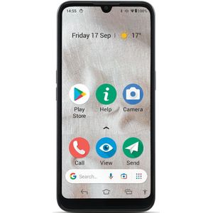 Doro 8100 4G Smartphone, ontgrendeld, voor senioren, waterbestendig, met triple camera, display 6,1 inch (15,7 cm), GPS en gezichtsherkenning [Franse versie] (zwart)