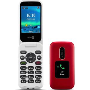 Doro 6880 Senioren Clamshell Telefoon Met Laadstation Rood