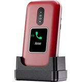 Doro 2880 - Senioren Klaptelefoon - 4G - Rood Wit - Extern Display
