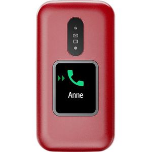 Doro 2880 4G mobiele telefoon met klep voor senioren – eenvoudig te bedienen – mobiele telefoon zonder internet – dubbel display – ondersteuningsknop – spraaktoetsen – Bluetooth (rood/wit)