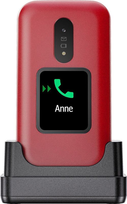 Doro 2880 - Senioren Klaptelefoon - 4G - Rood Wit - Extern Display