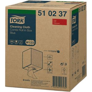 Tork Blauwe reinigingsdoek W1/2/3, herhaald gebruik, 1 x 400 doeken, 510237