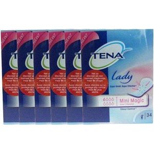 TENA Discreet Mini Magic Inlegkruisjes 6 x 34ST - Voordeelverpakking