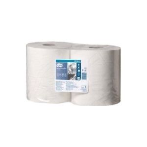 TORK Multifunctionele papieren poetsdoekjes, hybride kwaliteit, 2-laags, wit, VE = 4 rollen, 1500 vellen/rol