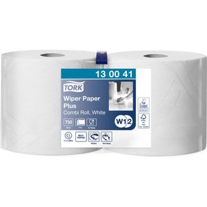 Tork 130041 Premium Plus W1-W2 wispapier 225 m x 23,5 cm verpakking van 2 wit