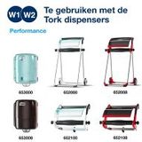 Tork 130062 Premium multifunctioneel wispapier, compatibel met W1 en W2 / 2-laags, 170 m x 23,5 cm, 2 spoelen, wit