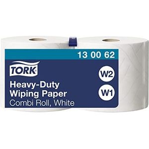 Tork 130062 Premium multifunctioneel wispapier, compatibel met W1 en W2 / 2-laags, 170 m x 23,5 cm, 2 spoelen, wit