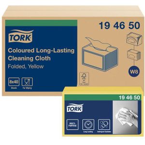 Reinigingsdoek tork long-lasting w8 geel 194650 | Pak a 40 stuk