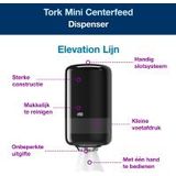 Tork Mini Centerfeed Poetspapier Dispenser Kunststof Zwart M1