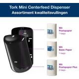 Tork Mini Centerfeed Poetspapier Dispenser Kunststof Zwart M1