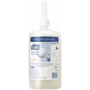 Handzeep Tork S1 vloeibaar mild en ongeparfumeerd 1000ml 420701 | 6 stuks