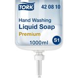 Tork Reinigende Vloeibare Zeep S1, Premium, Ongeparfumeerd, Extra Hygiënisch, 1 x 1000 ml, 420810