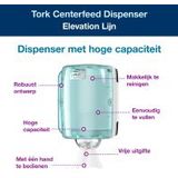 Tork Centerfeed Poetspapier Dispenser Kunststof Wit/Turquoise M2