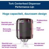 Tork Central dispenser rood en zwart M2, bediening met één hand, prestatiebereik, 659008