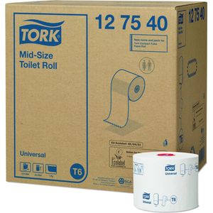 Toiletpapier Tork Mid-size T6 Universal 1-laags 135m wit 127540