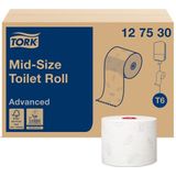 Tork Mid-size Toiletpapier Wit T6, Advanced, 2-laags, 27 rollen, 127530