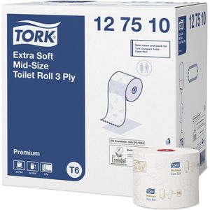 Toiletpapier Tork Midi 127510 3-laags | 27 rollen | Geschikt voor Tork T6 dispenser