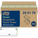 Tork groene Z-gevouwen papieren handdoeken universeel 290135 - H3 vouwhanddoeken voor papieren handdoek dispenser - 1-laags, groen - 20 x 200 doeken