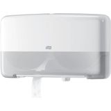 Tork 5500 Mini Jumbo T2 dubbele toiletpapierdispenser wit grote capaciteit