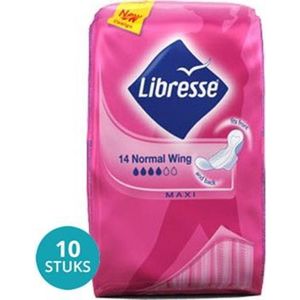 Libresse - Maxi Normal Wing - Maandverband - Ongeparfumeerd - 10 Stuks