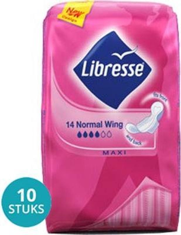Libresse - Maxi Normal Wing - Maandverband - Ongeparfumeerd - 10 Stuks