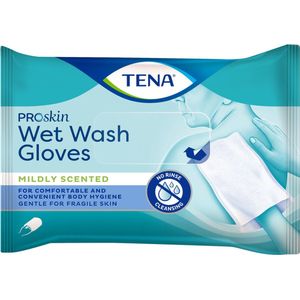 Tena Wet Wash Gloves - zacht geparfumeerd - 8 doekjes/stuk